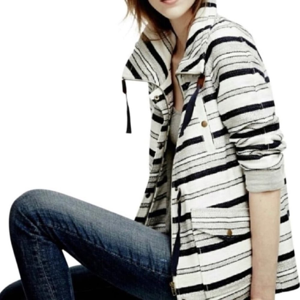 LOFT Breton Nautical Anorak Jacket Blue/White S NWT